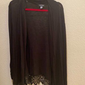 A. Byer Open front Sweater with Lace NWOT